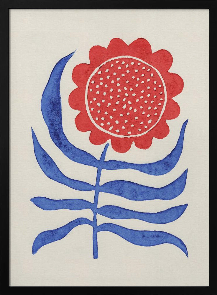 Rote Blume / Linoldruck | Poster - Kunstdruck