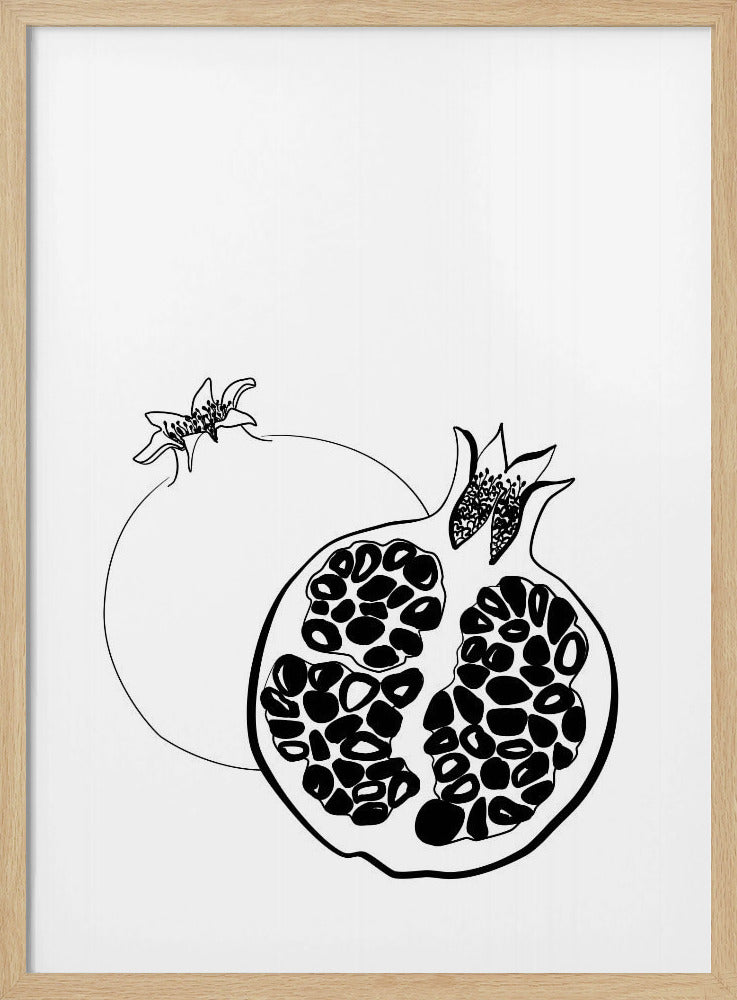 Line art pomegranates | Poster