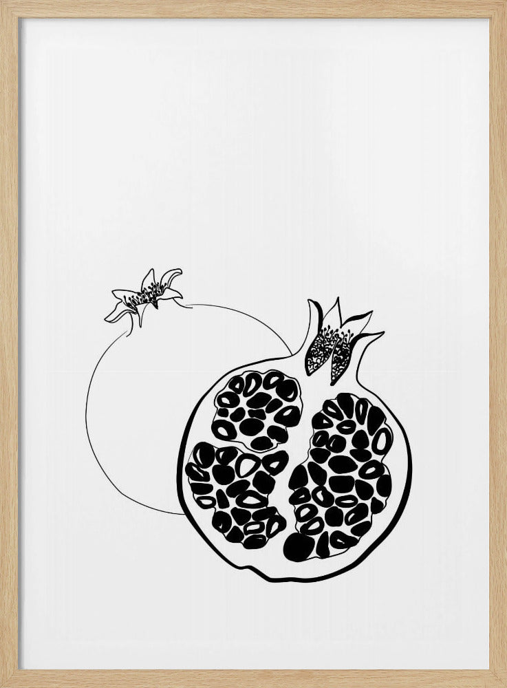 Line art pomegranates | Poster