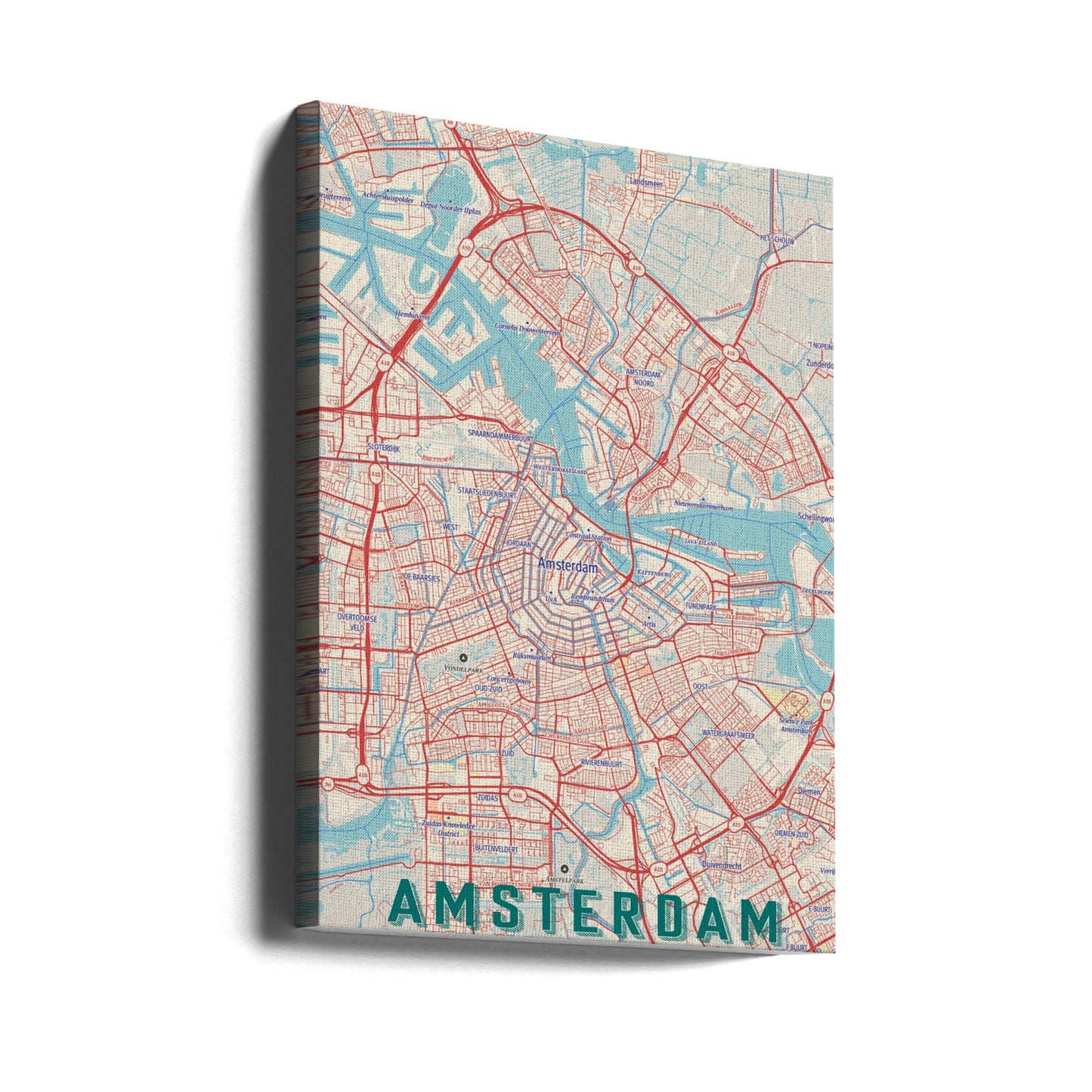 Retrokartta Amsterdam | Canvastaulut