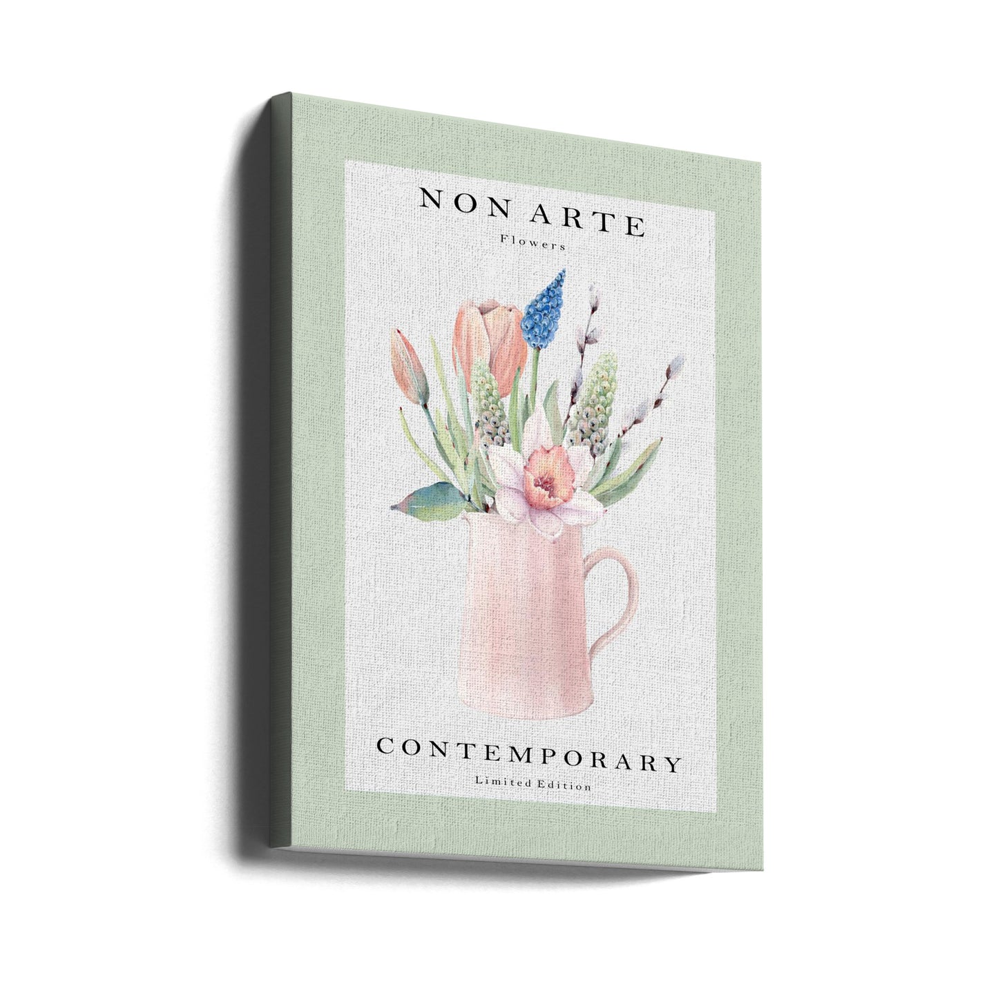 Ikke kunst grønn blomstervase | Lerretsbilder