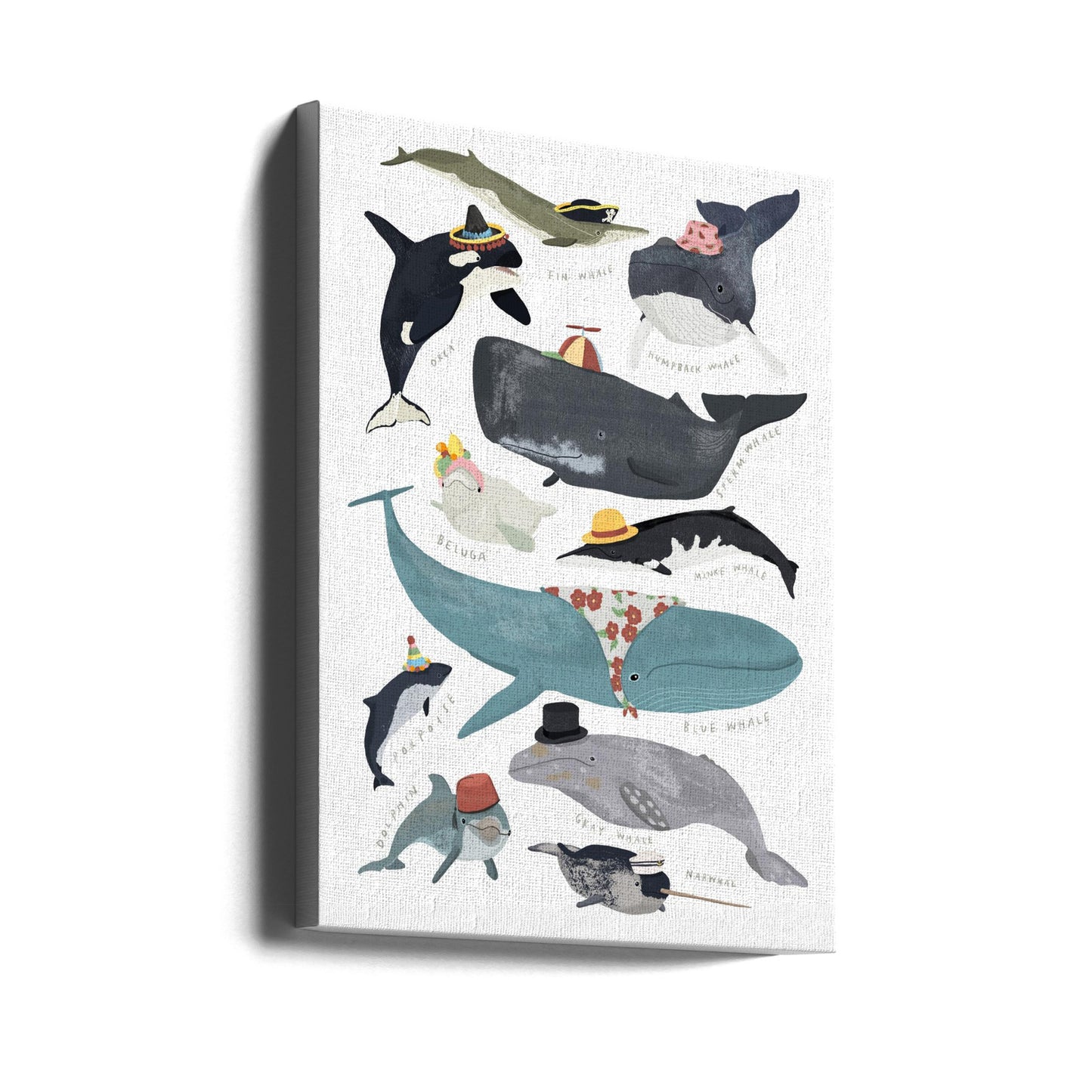 Baleines avec des chapeaux | Tableaux sur Toile
