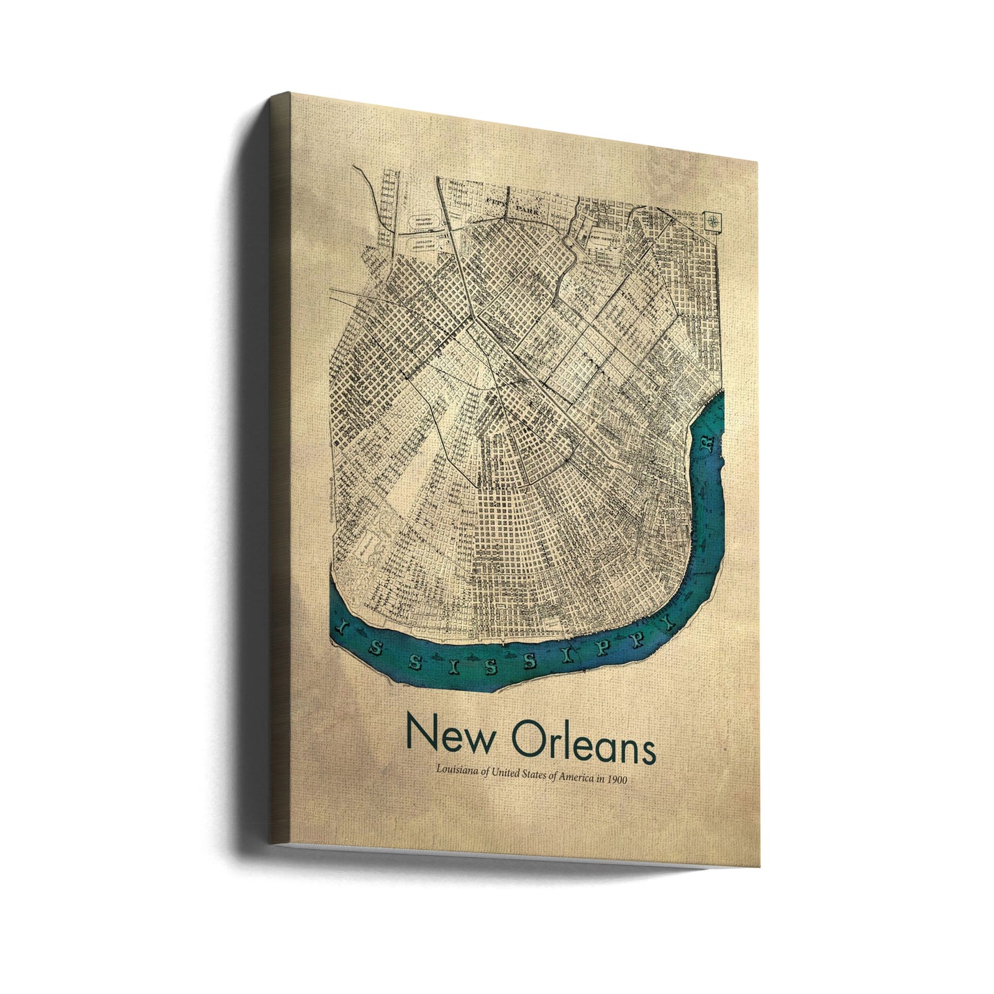 Mapa de Nueva Orleans | Impresiones en Lienzo