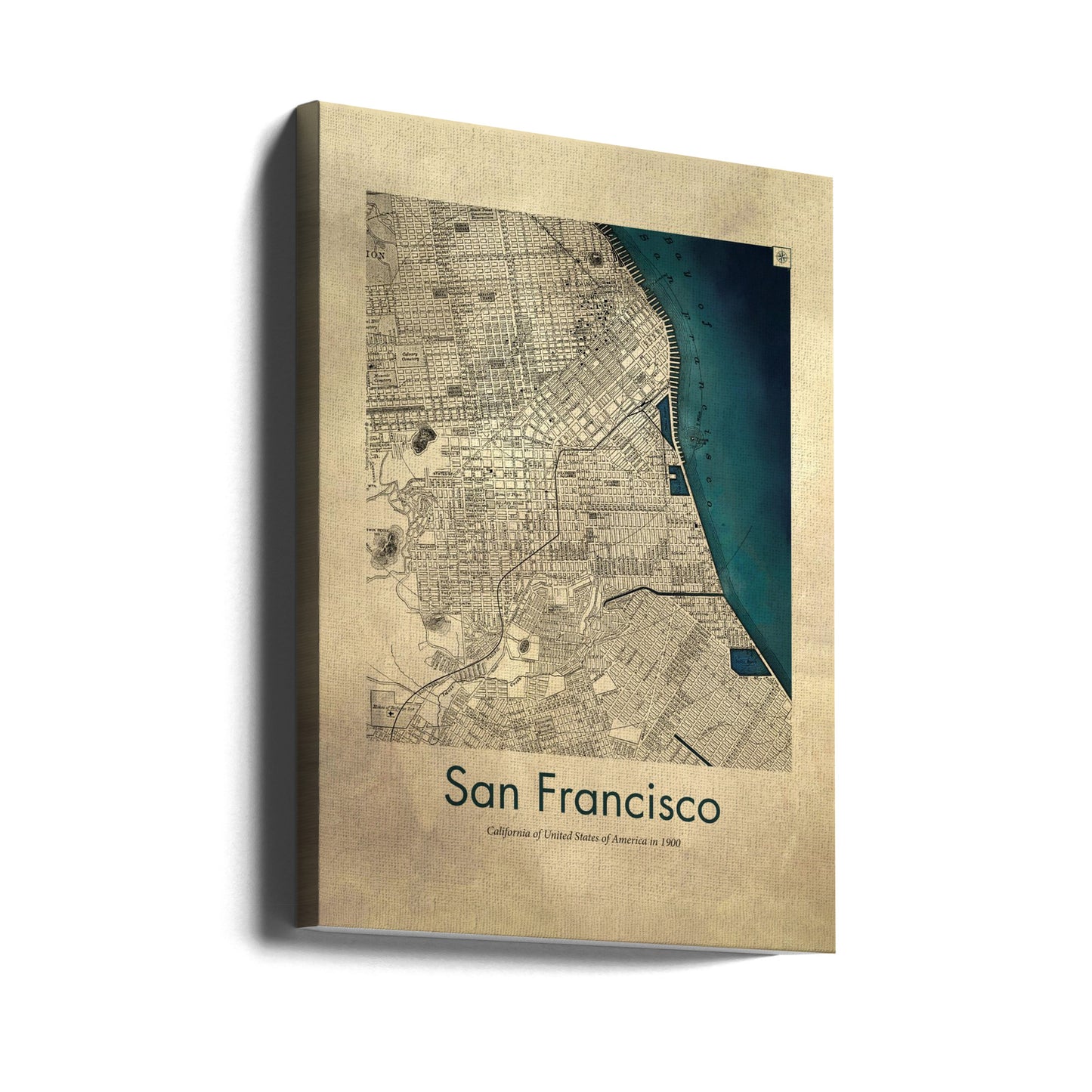 Mapa retro de San Francisco | Impresiones en Lienzo