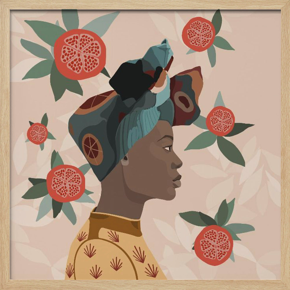 Granaattiomena-afrikkalainen nainen | Julisteet - Taidevedokset