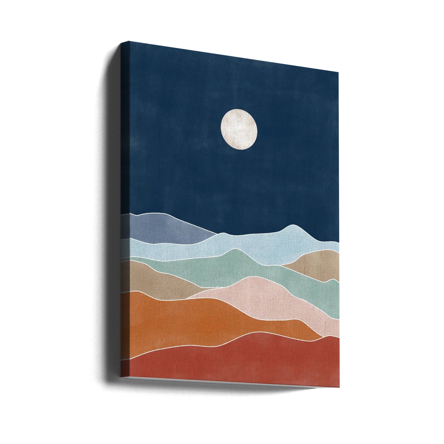 Månbelyst kullelandskap | Canvas