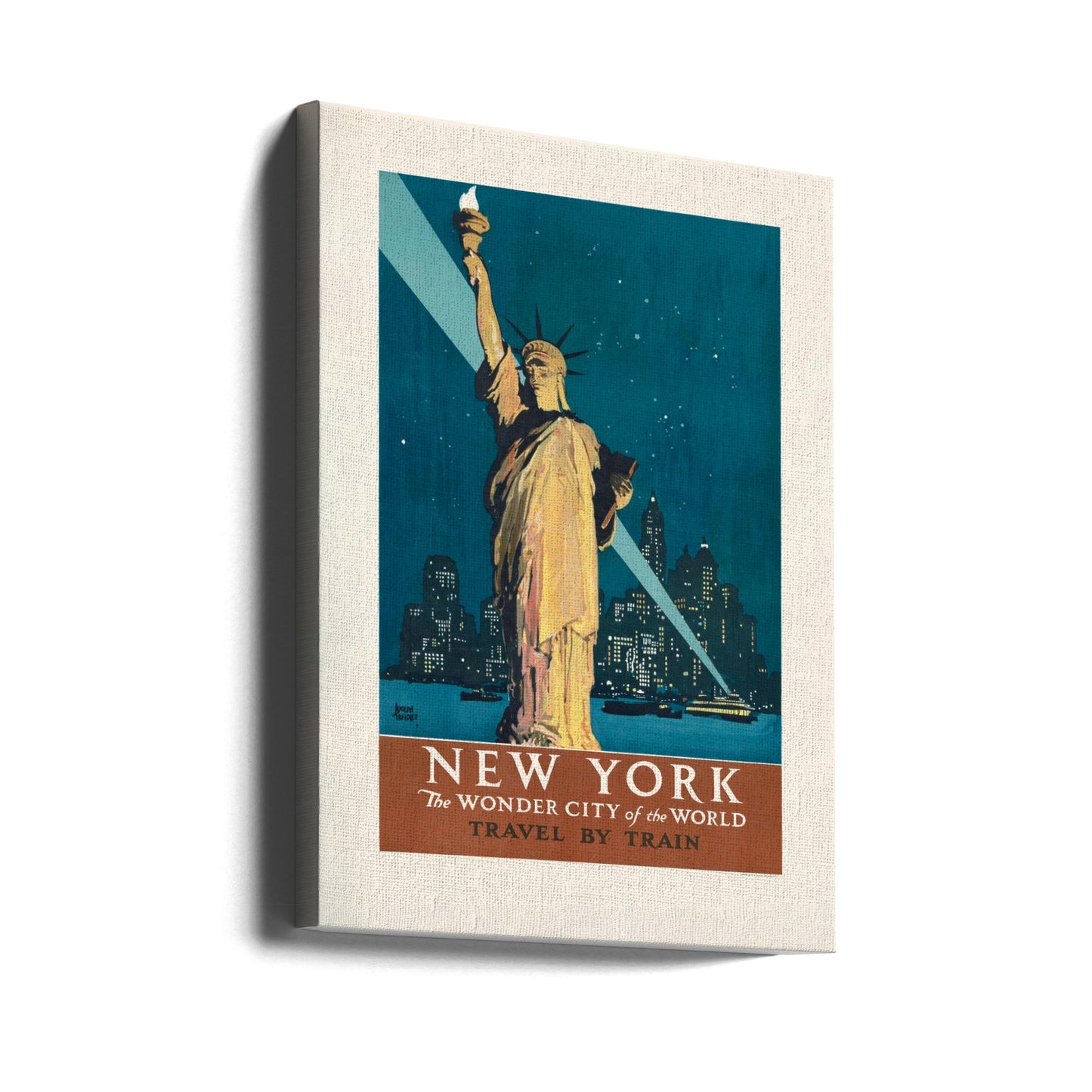 Nowy Jork, cudowne miasto świata Podróż pociągiem (1927) Plakaty - Wydruki Artystyczne Przez Adolph Treidler | Wydruki na łótnie