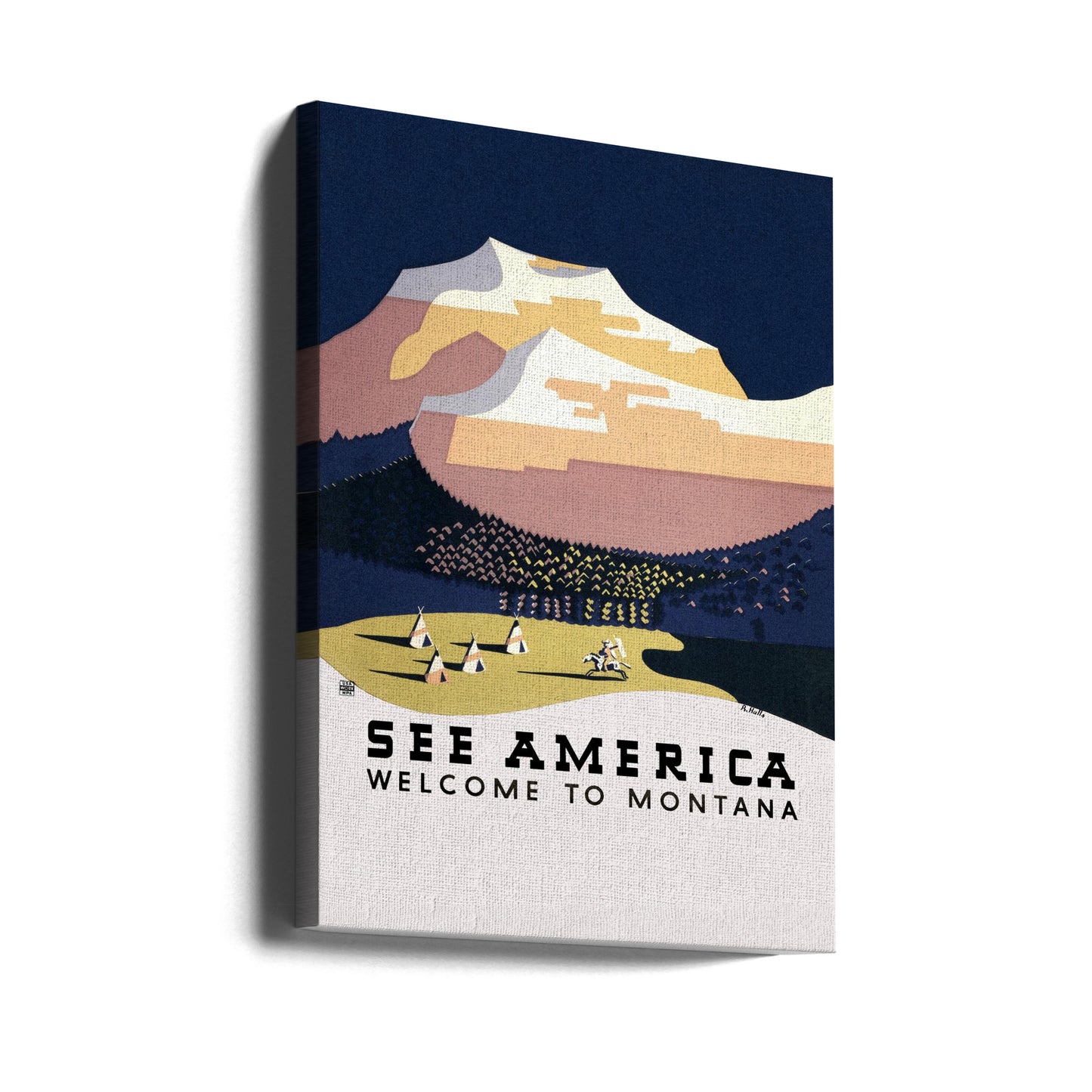 Vea América. Bienvenido a Montana (1936) Viajes Posters - Impresiones de Arte Por Richard Halls | Impresiones en Lienzo