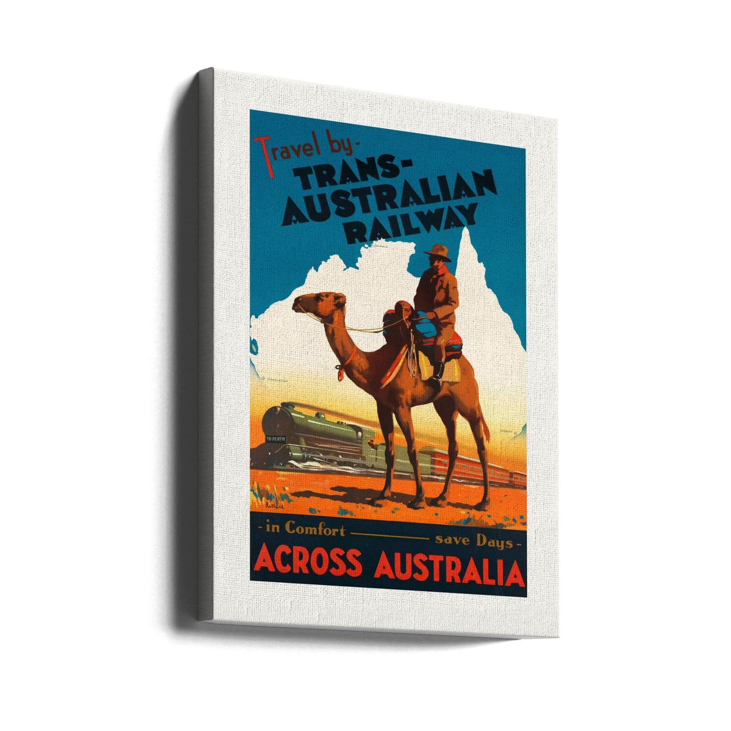 Kolej Transaustralijska Plakaty - Wydruki Artystyczne | Wydruki na łótnie