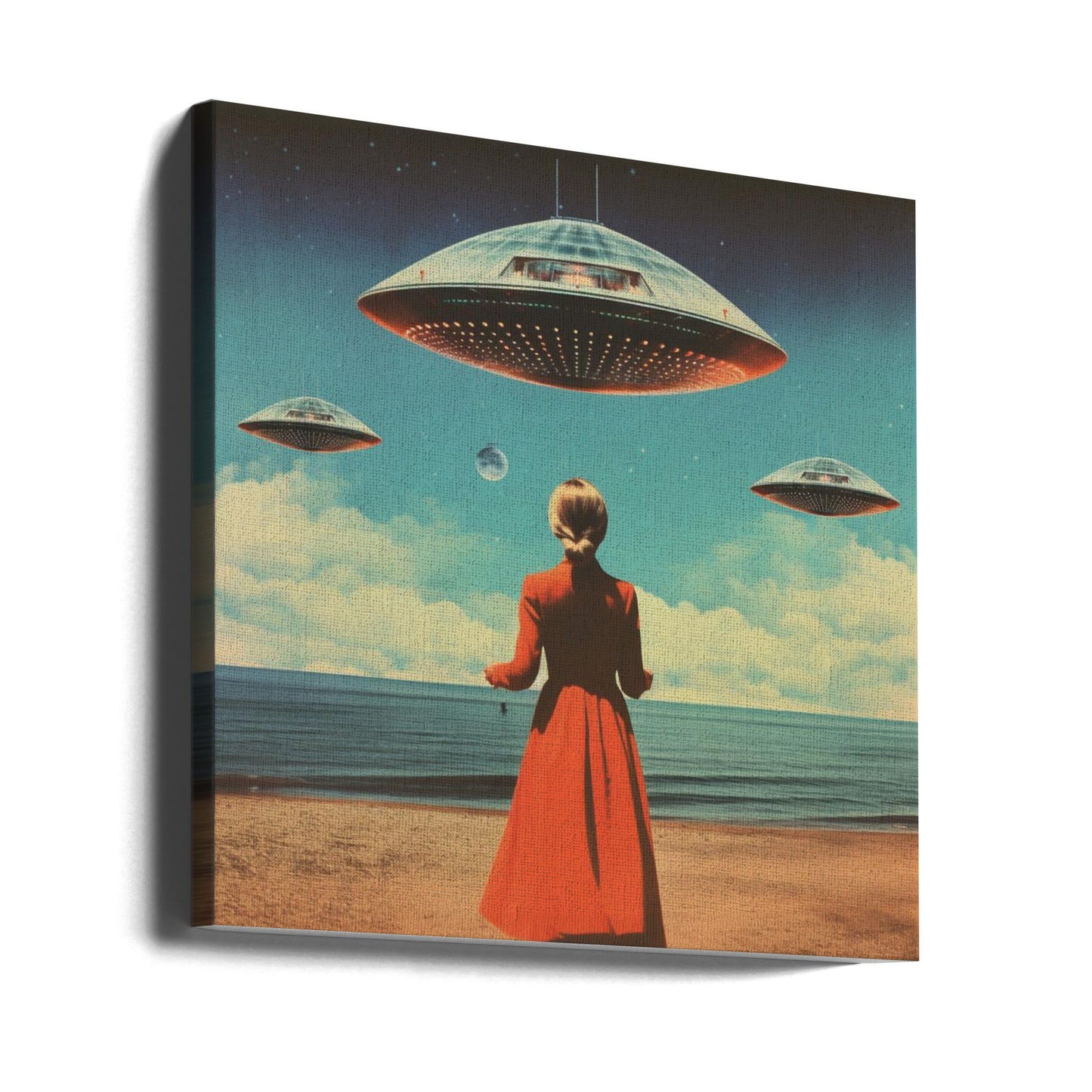 UFO-himlen Collagekunst | Lærredsbilleder