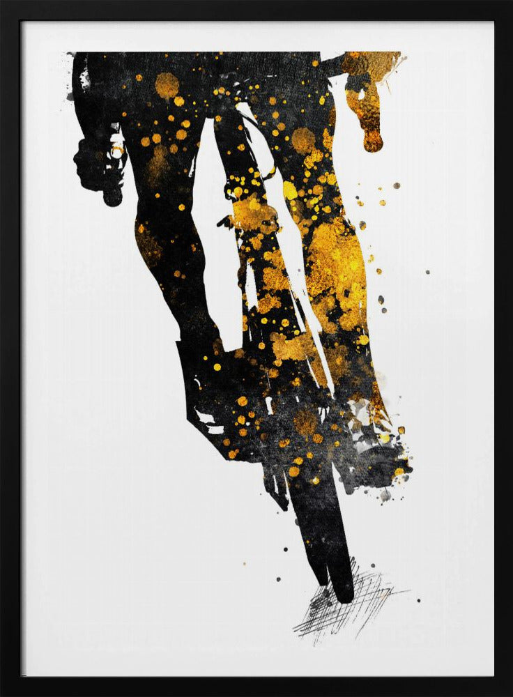 Cycling 3 gold and black | Poster