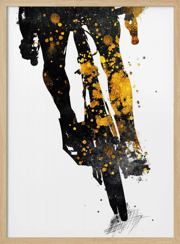 Cycling 3 gold and black | Poster