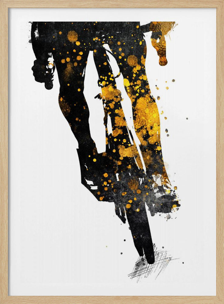 Cycling 3 gold and black | Poster