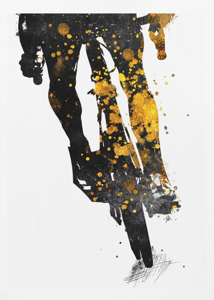 Cycling 3 gold and black | Poster