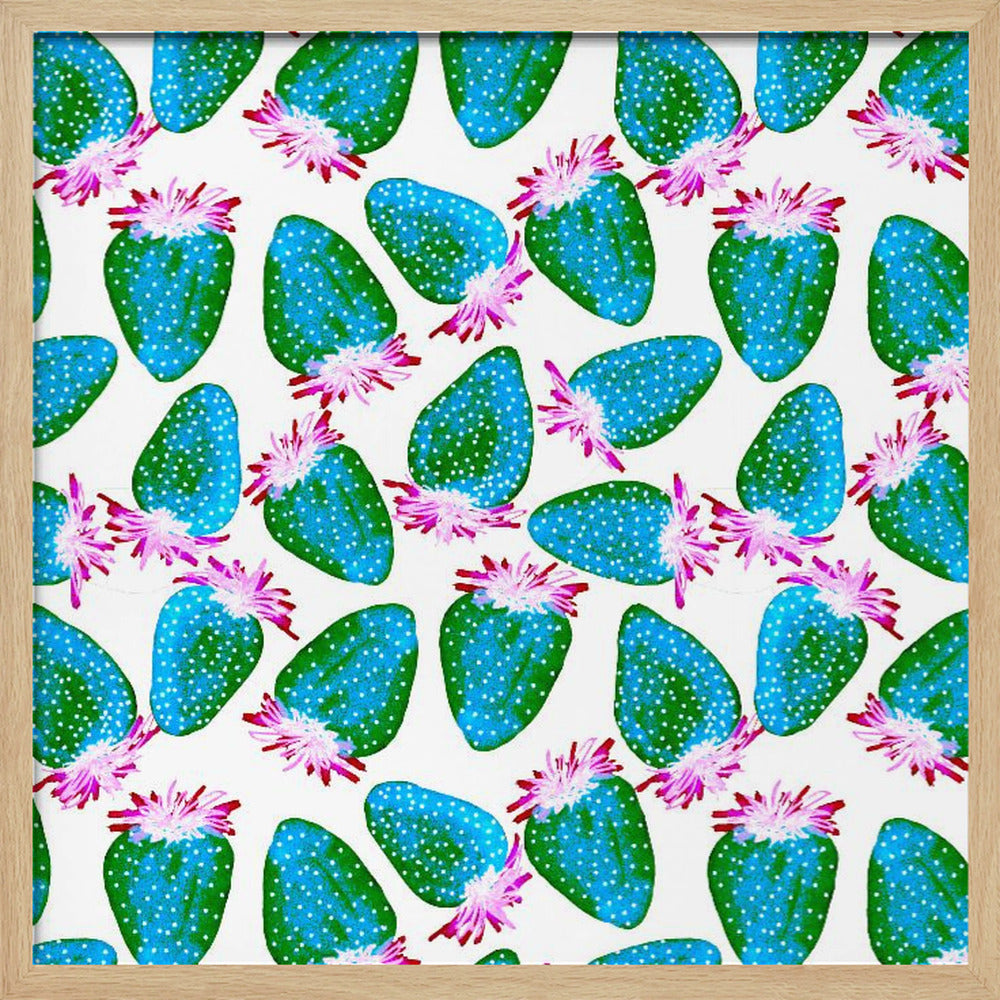 Teal Green Strawberries Fruit | Poster