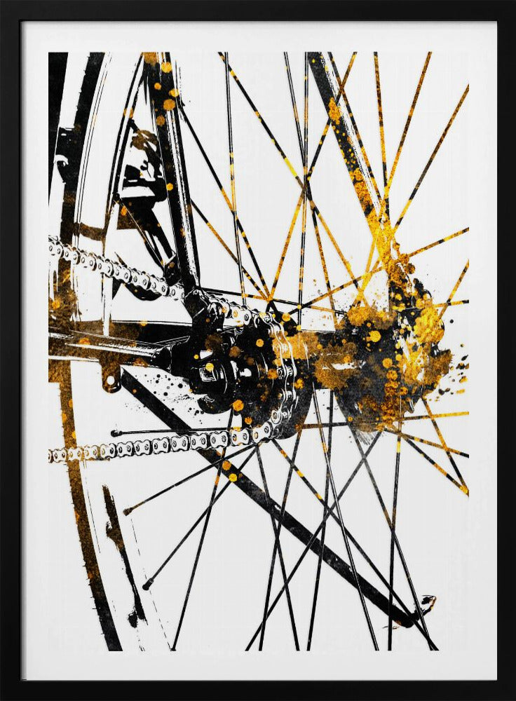Cycling 5 gold and black | Poster