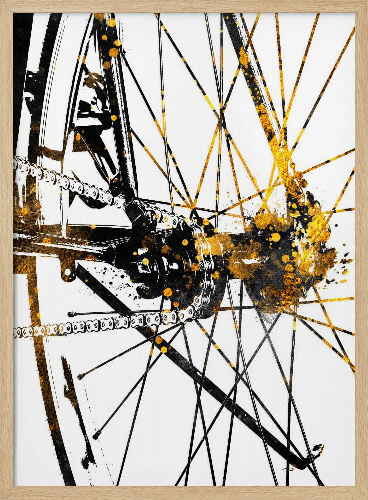 Cycling 5 gold and black | Poster