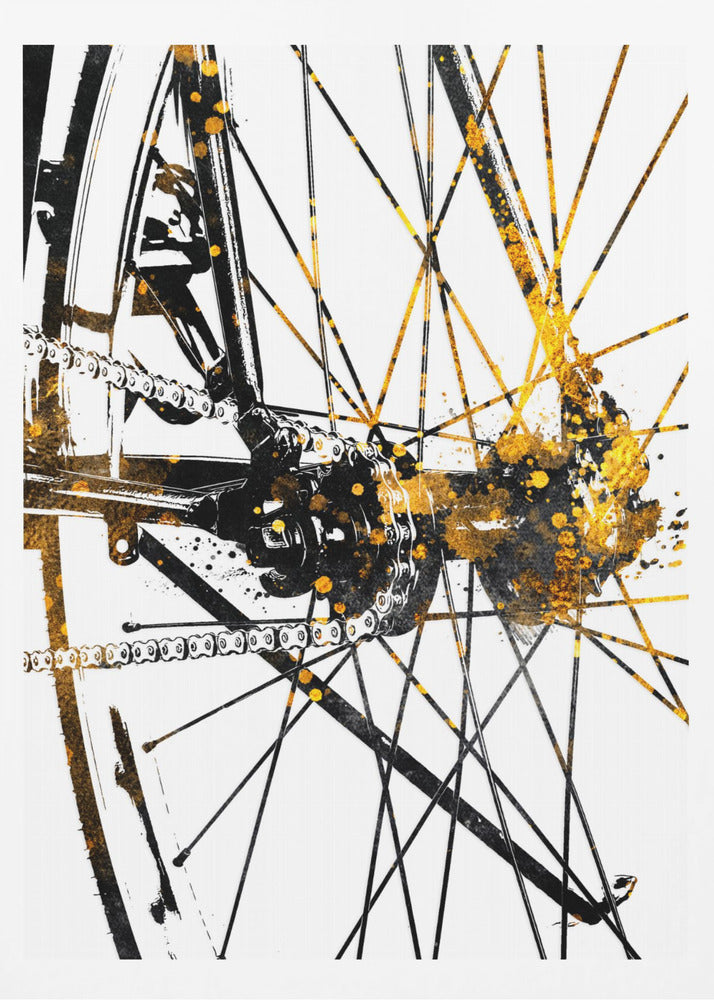Cycling 5 gold and black | Poster