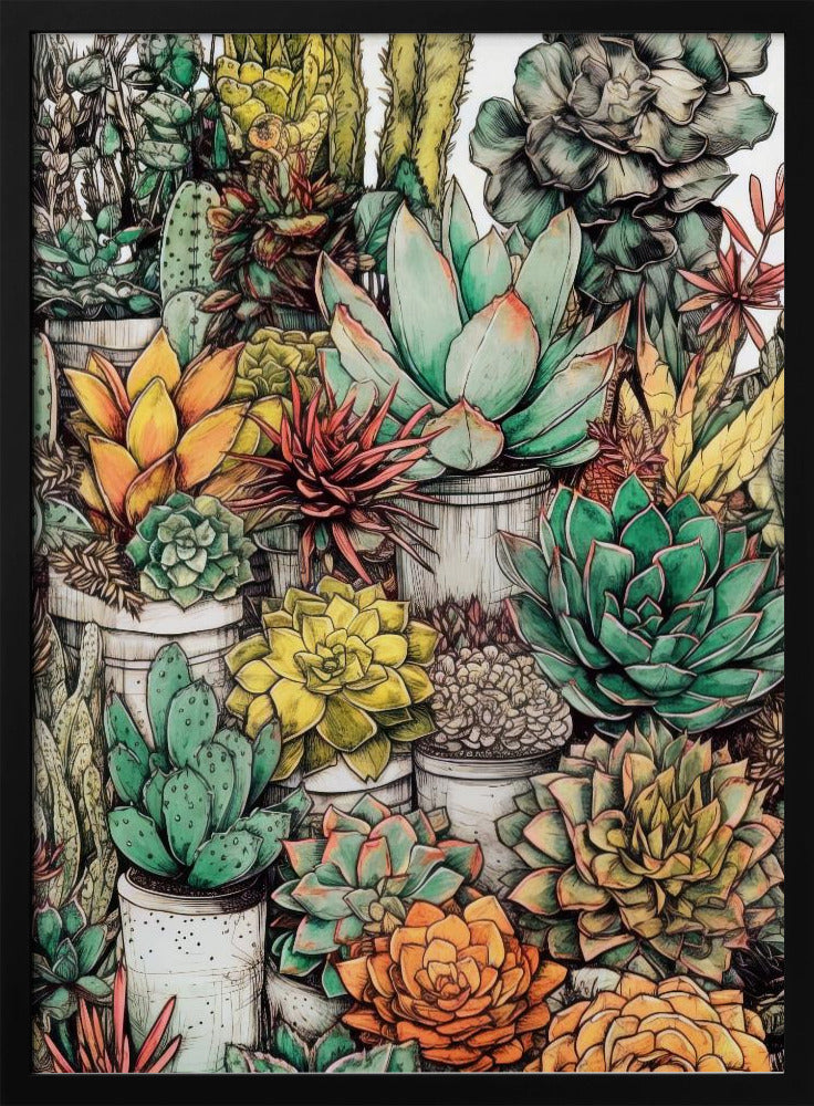 Succulents and cactus 12 POTTED FLORALS | Poster