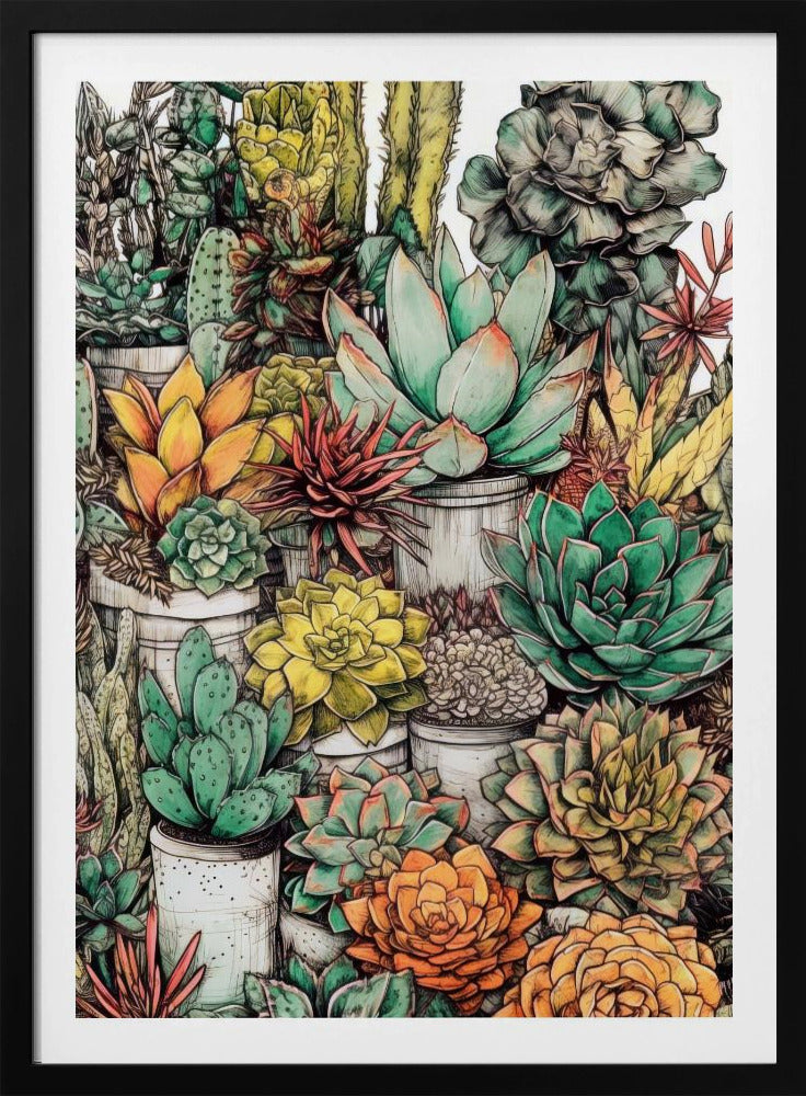 Succulents and cactus 12 POTTED FLORALS | Poster
