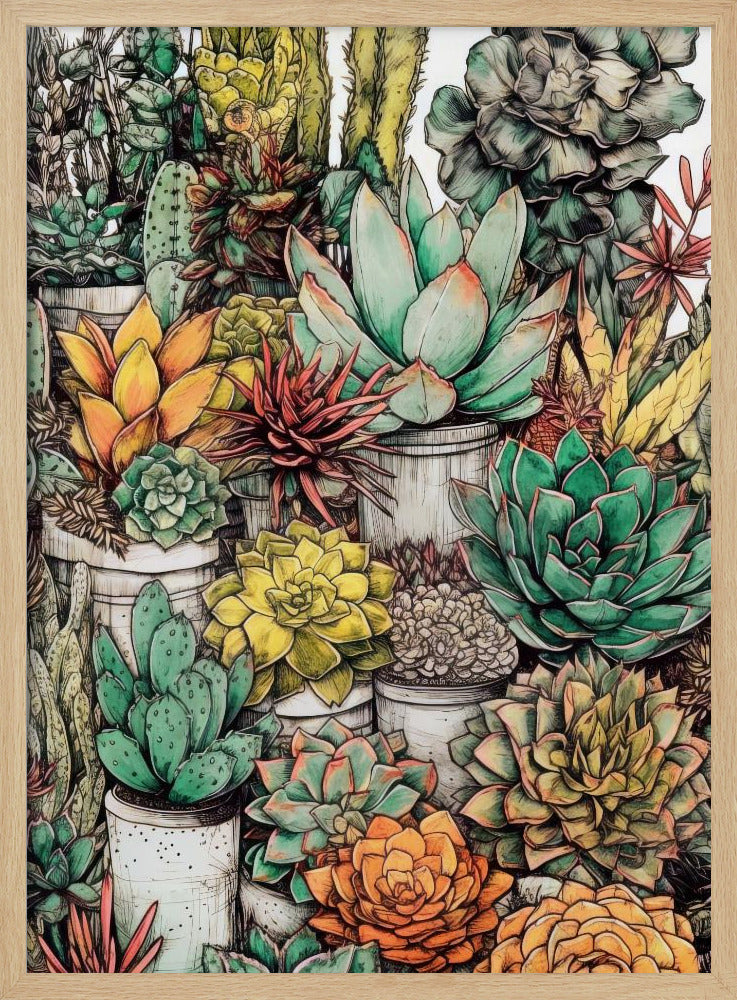 Succulents and cactus 12 POTTED FLORALS | Poster
