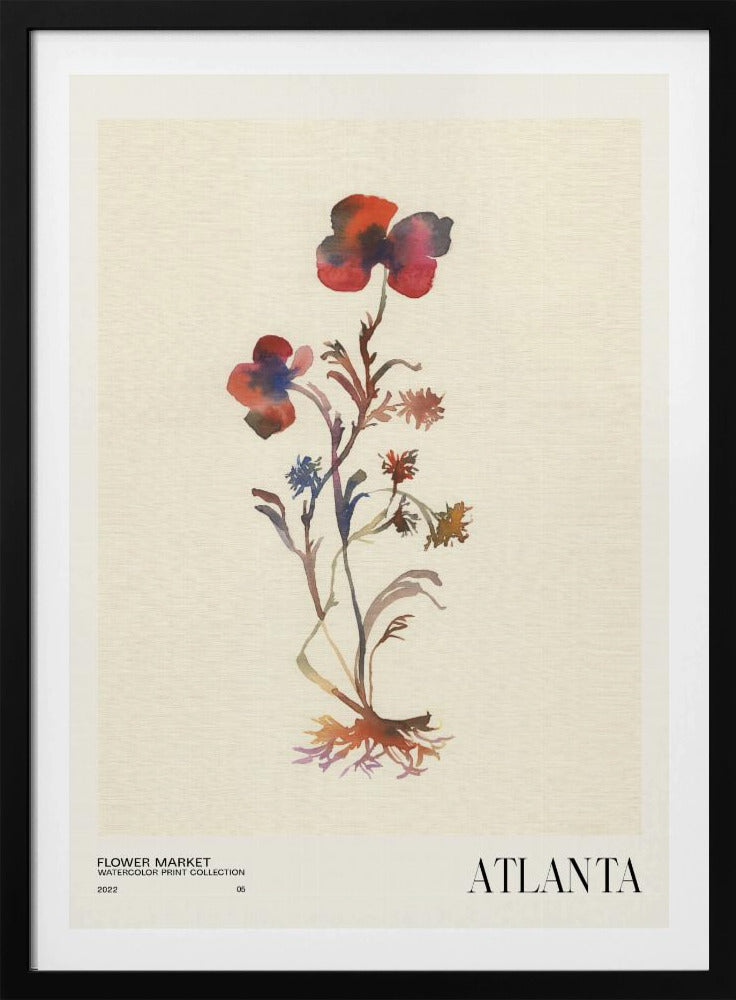 Akvarelltrycksamling. Blomstermarknad - Atlanta | Poster