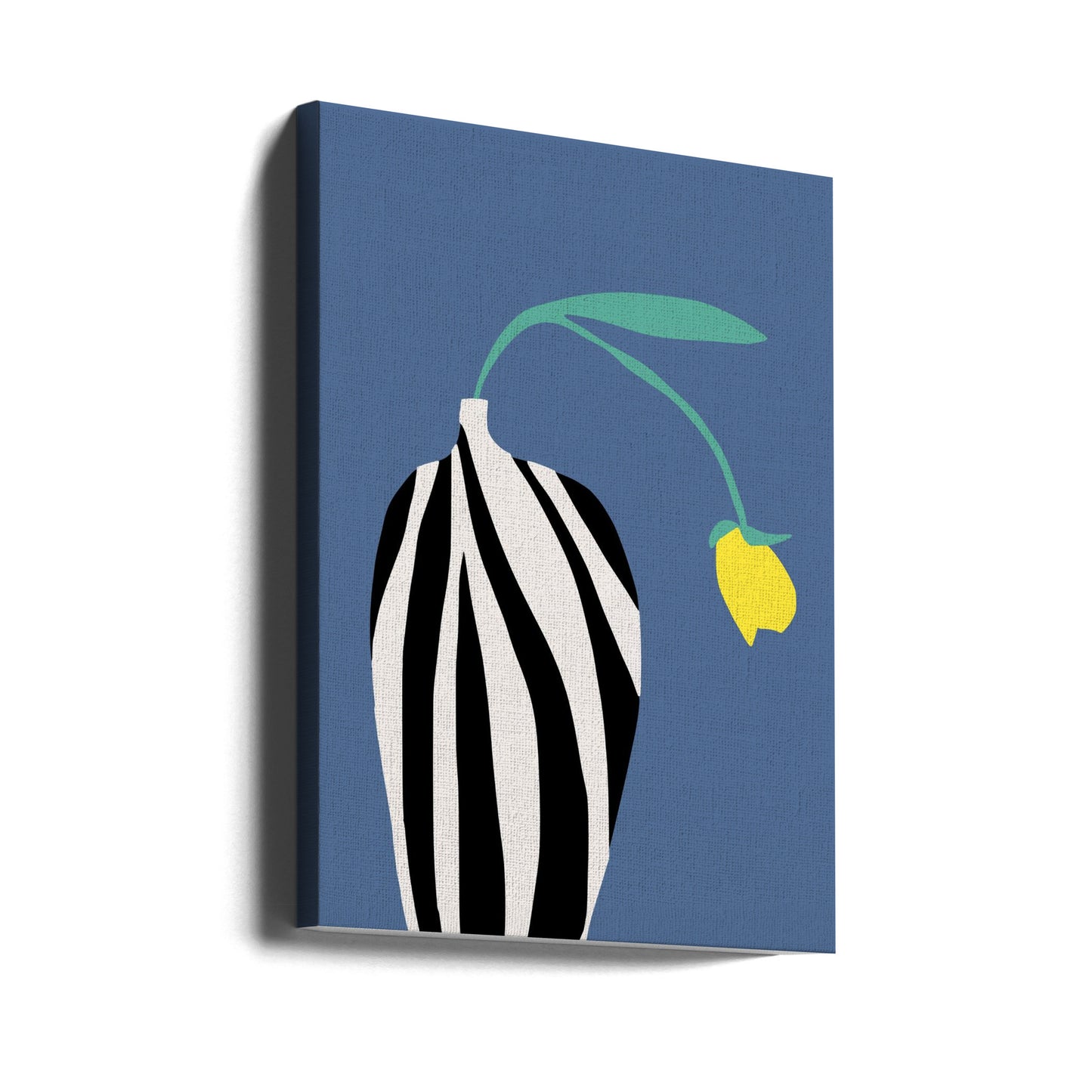 Tulip In Zebra Striped Vase | Canvas