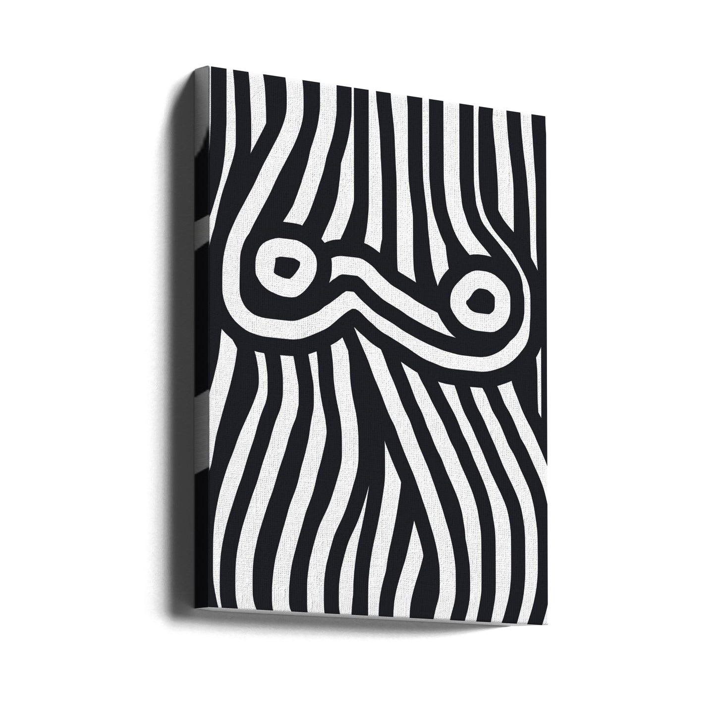 Black and White Striped Nude | Canvas