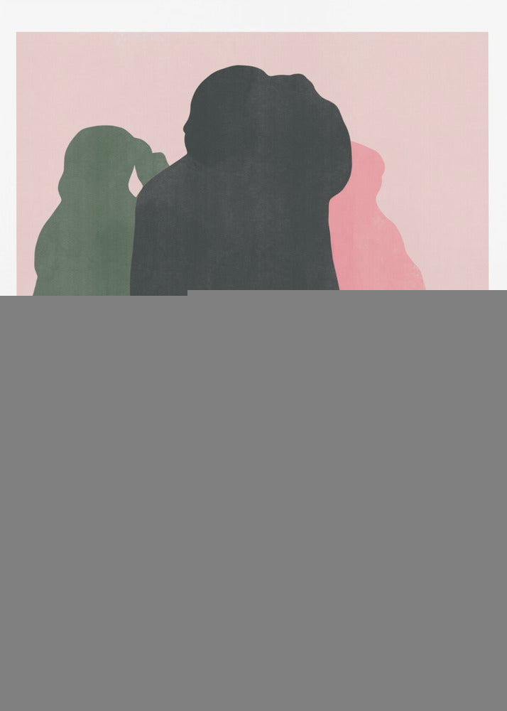 Colorful Silhouettes of Walking Figures | Poster