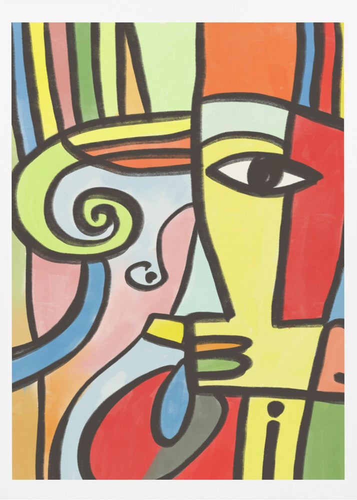 Colorful Geometric Shapes And Bold Lines | Poster