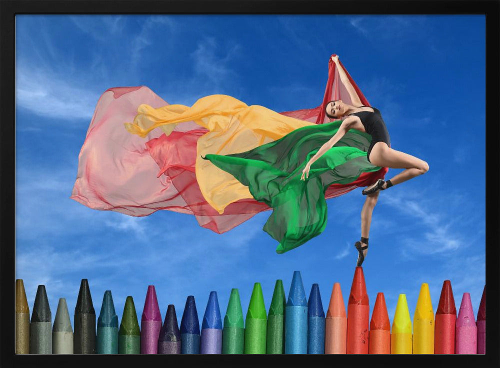 The pose of colorful ballerina | Poster