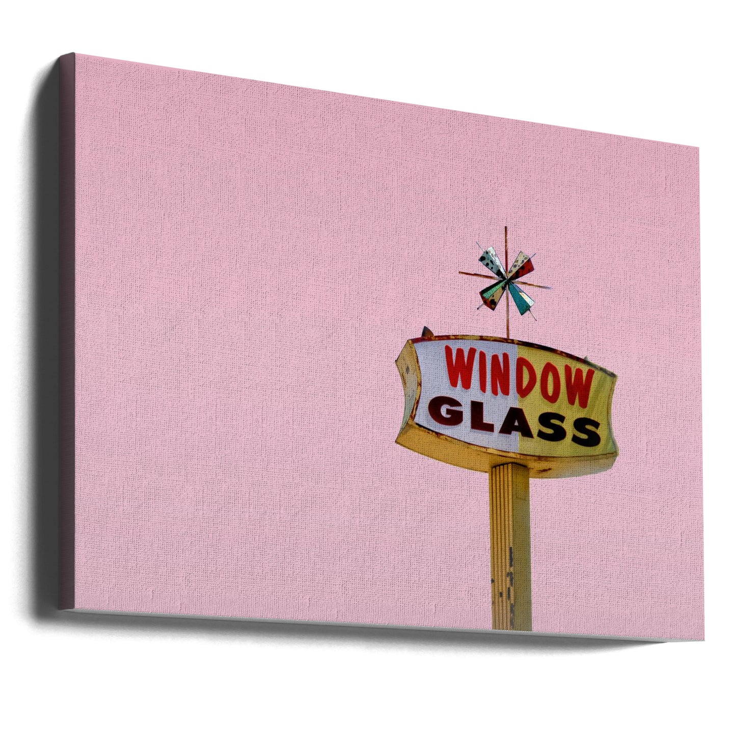 Atomic Pink Starburst Vintage-skilt | Lerretsbilder