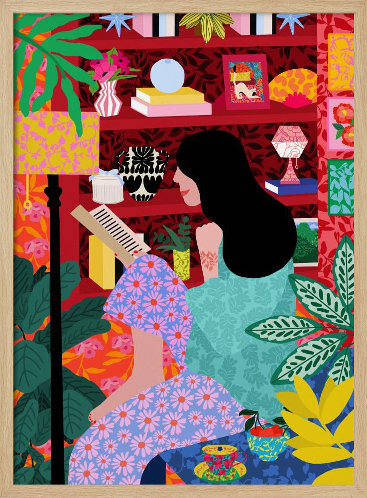 Girl Reading Her Favorite Book | Poster