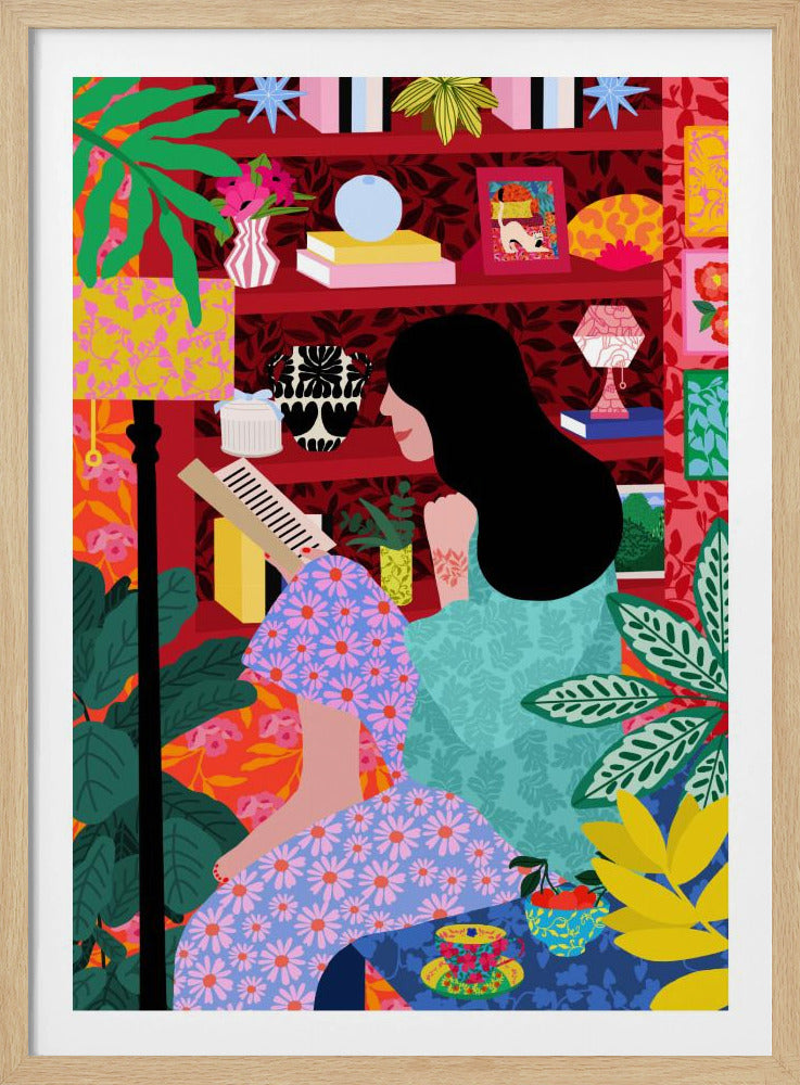 Girl Reading Her Favorite Book | Poster