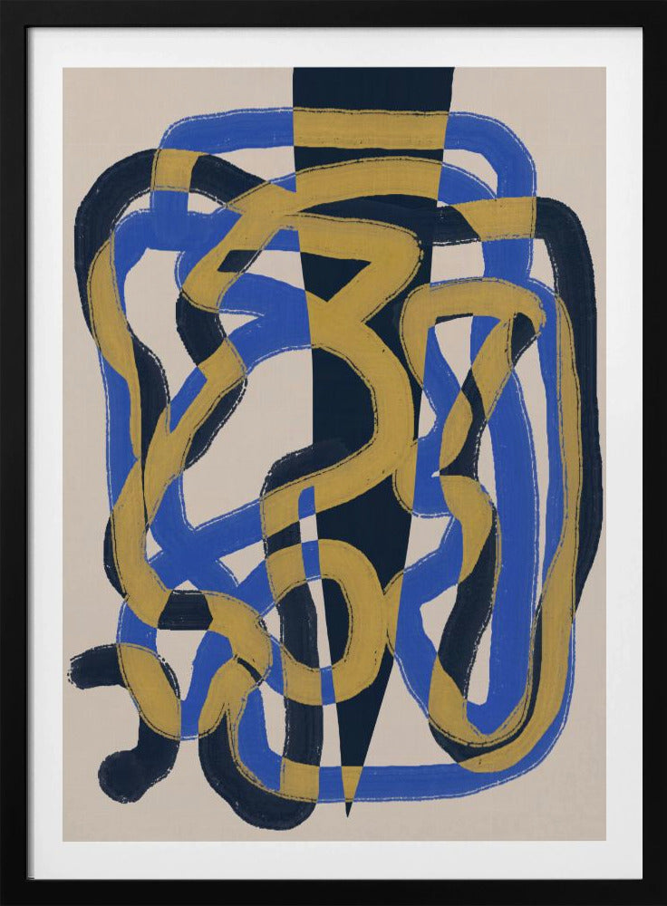Abstract line deco blue and yellow | Poster
