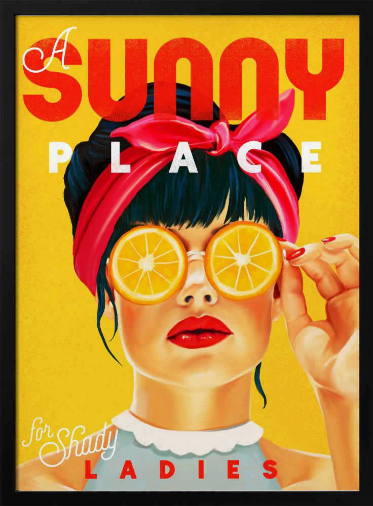 Ein sonniger Ort für schattige Damen Orange Pinup Art | Poster