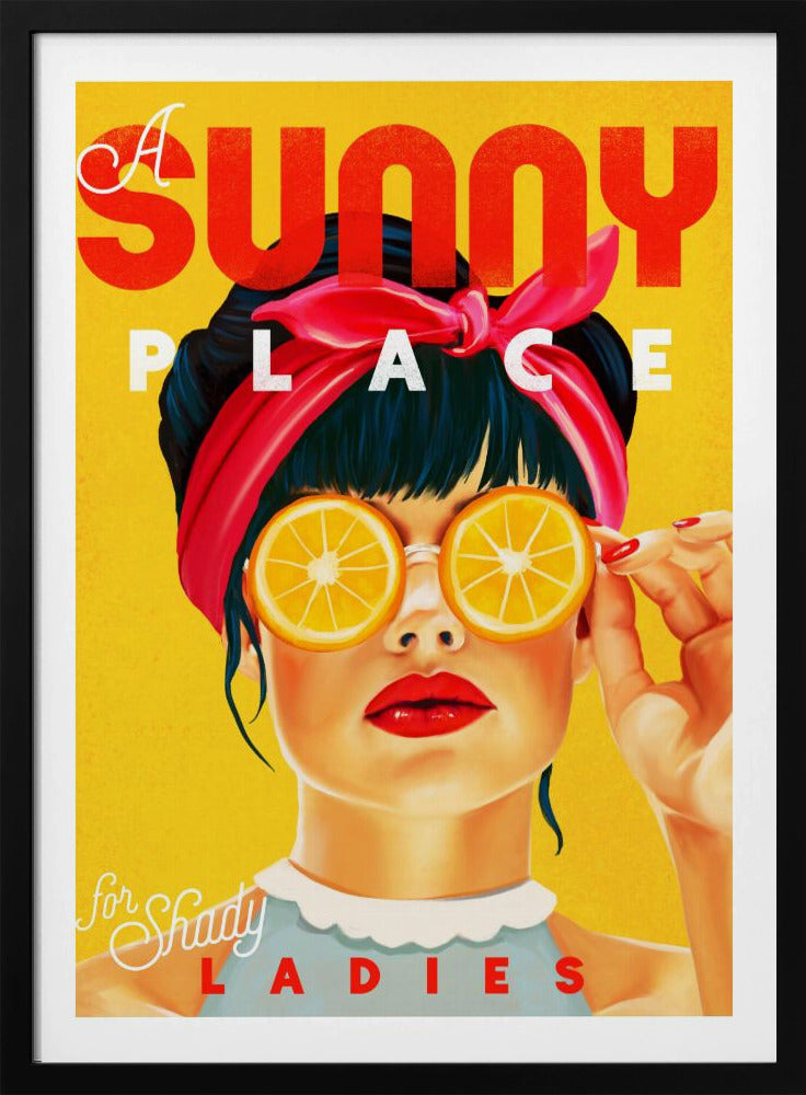 Ein sonniger Ort für schattige Damen Orange Pinup Art | Poster