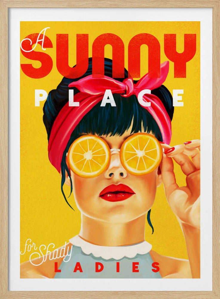 Ein sonniger Ort für schattige Damen Orange Pinup Art | Poster