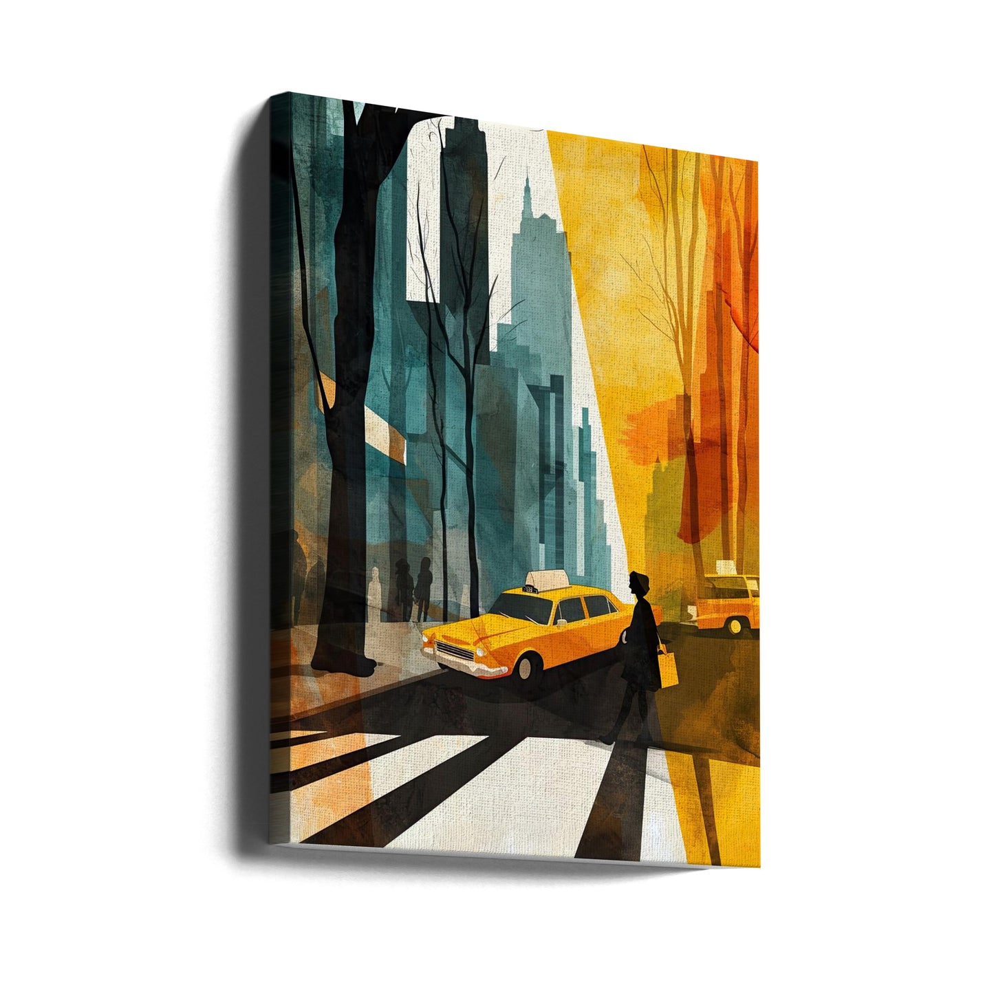 Pintura digital en acuarela de la ciudad de Nueva York (5) | Impresiones en Lienzo