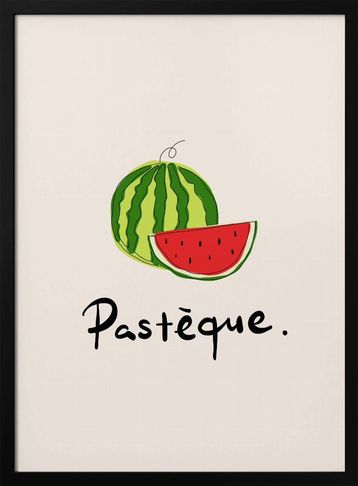 Modern fransk fruktkollektion "Vattenmelon / Pastèque" | Poster