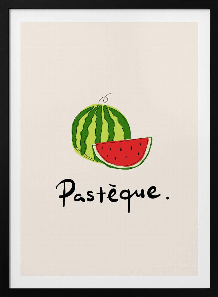 Modern fransk fruktkollektion "Vattenmelon / Pastèque" | Poster