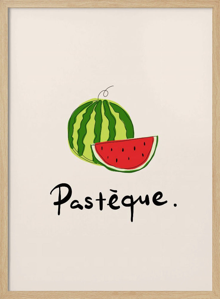 Modern fransk fruktkollektion "Vattenmelon / Pastèque" | Poster