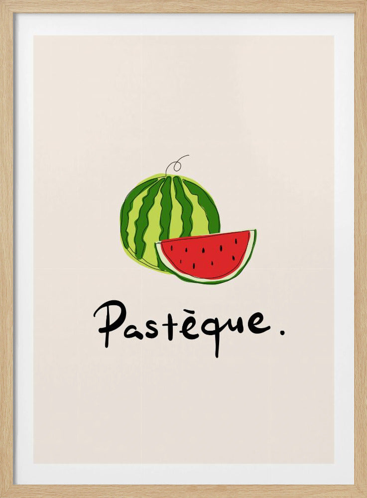Modern fransk fruktkollektion "Vattenmelon / Pastèque" | Poster