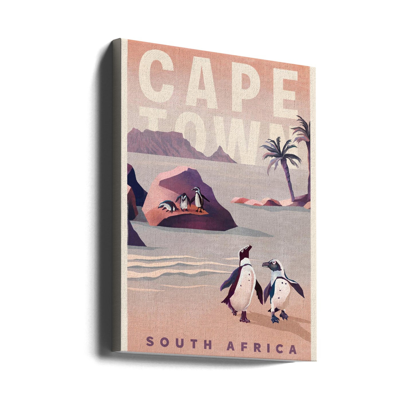 Cape Town Sydafrika Vintage Rejsekunst | Lærredsbilleder
