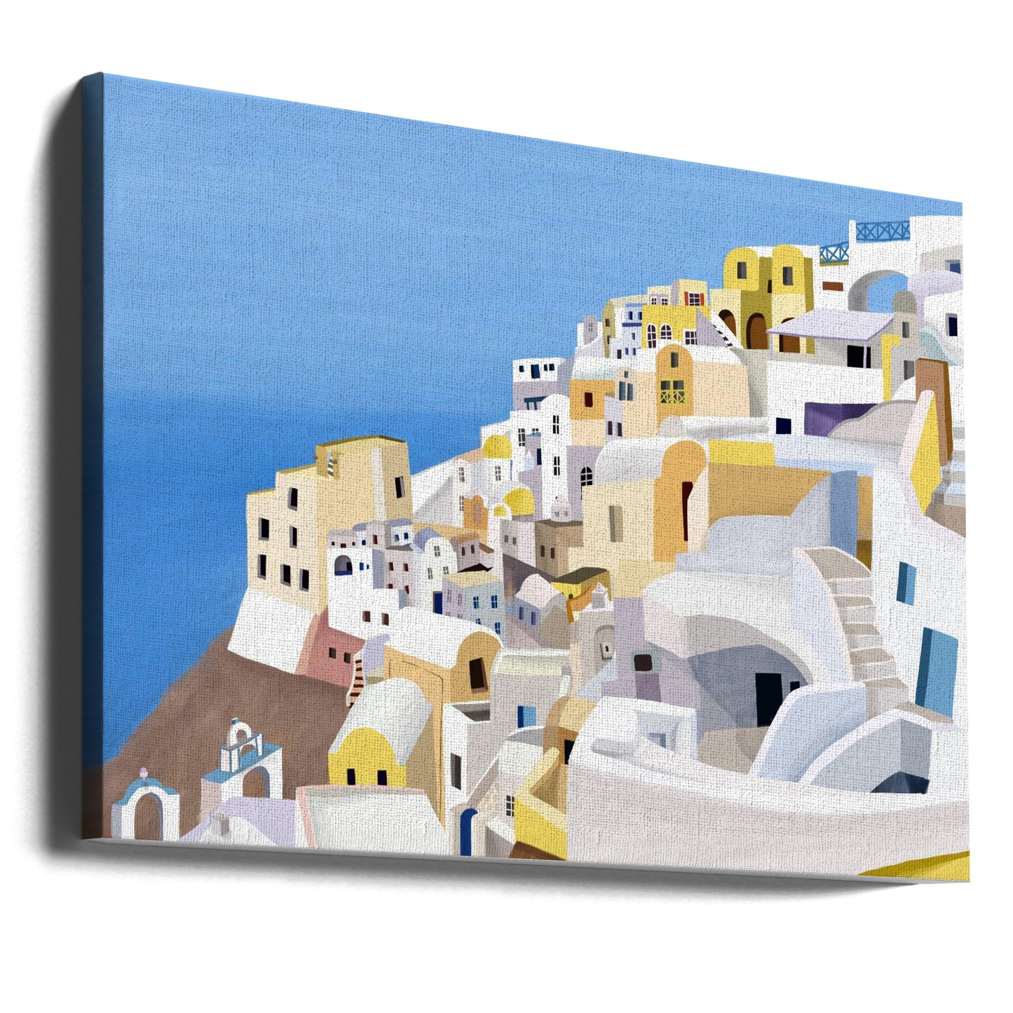 Vista del acantilado de Santorini, Grecia por la artista Carla Daly | Impresiones en Lienzo