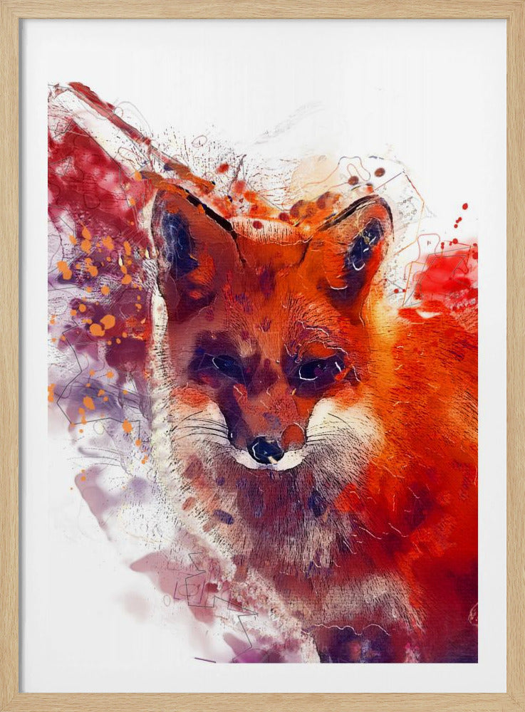Animal Red Fox Watercolor Animal Art | Poster