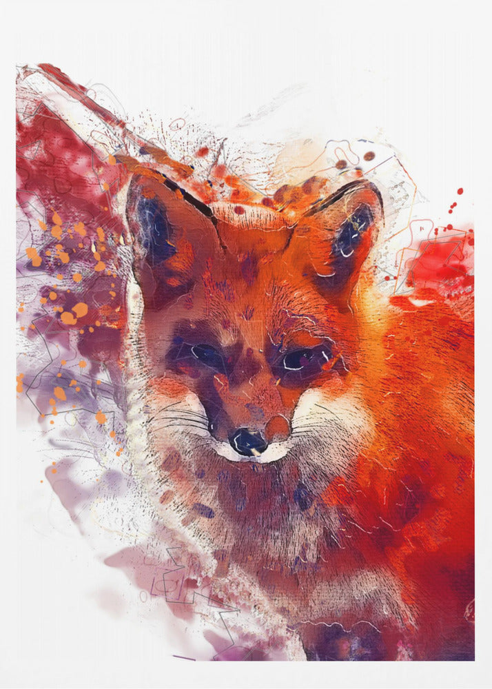 Animal Red Fox Watercolor Animal Art | Poster