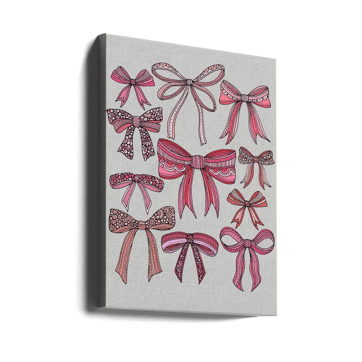 Noeuds roses et lignes noires | Tableaux sur Toile