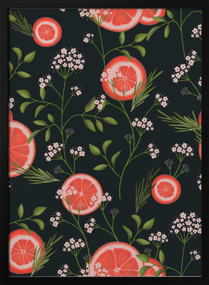 Elderflowers and Oranges Black 2 | Poster
