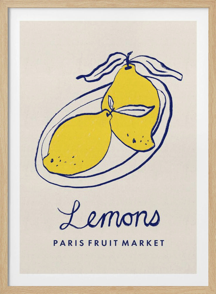 Food Art - Lemons Paris Fruit Market | Poster